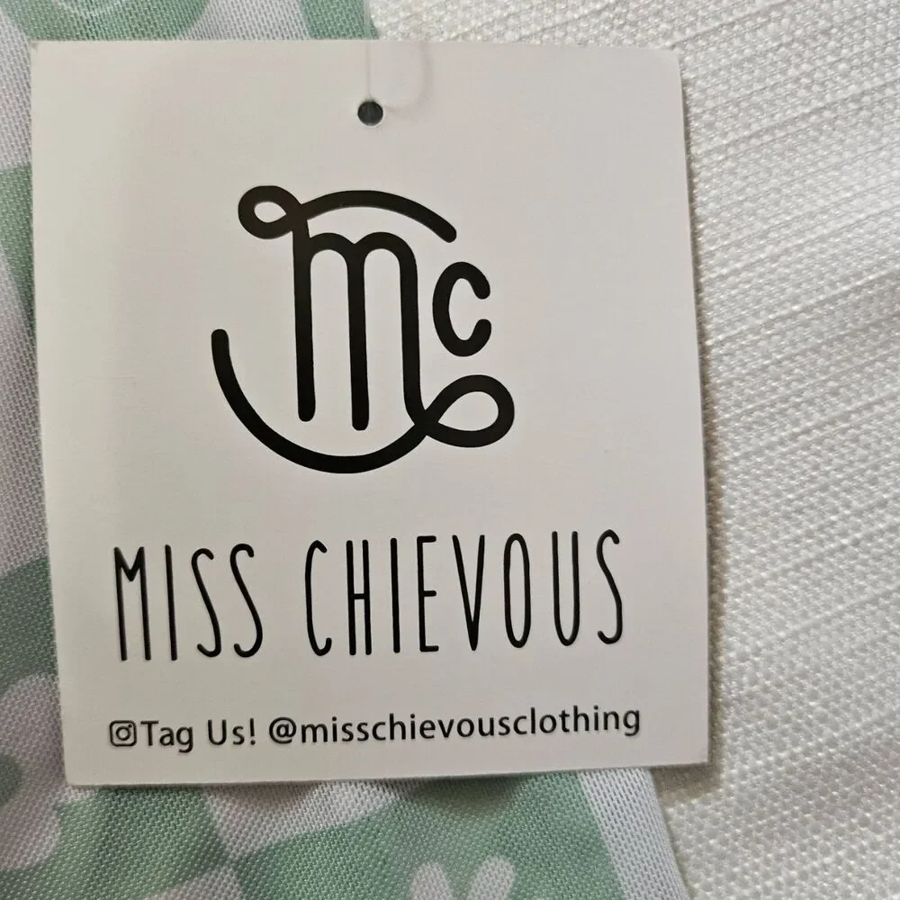 MISS CHIEVOUS Sheer Blouse‎ w Undershirt Checkered Smiley Flowers Womens M New - Picture 9 of 12